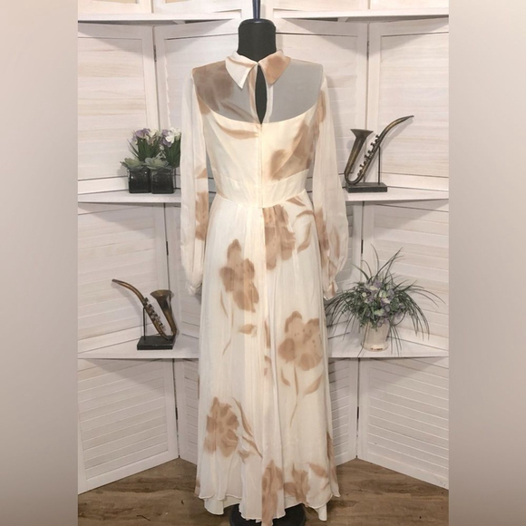 Vintage 70s Victorian Lace Maxi Dress Union Made S M - Picture 3 of 10